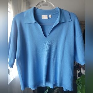 🍒 Cyrus Sky Blue Short Sleeved Sweater